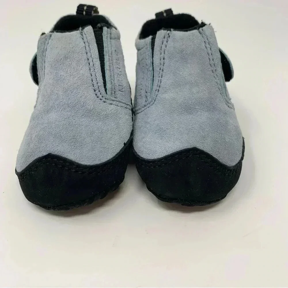 MERRELL My First Infant Shoes 3-6 M Suede Leather Baby Booties Sky Blue